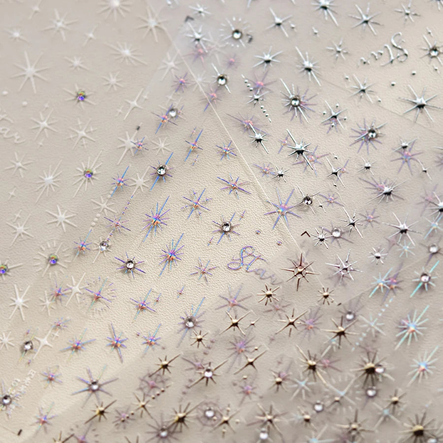 Glitzer Stern Nail Sticker