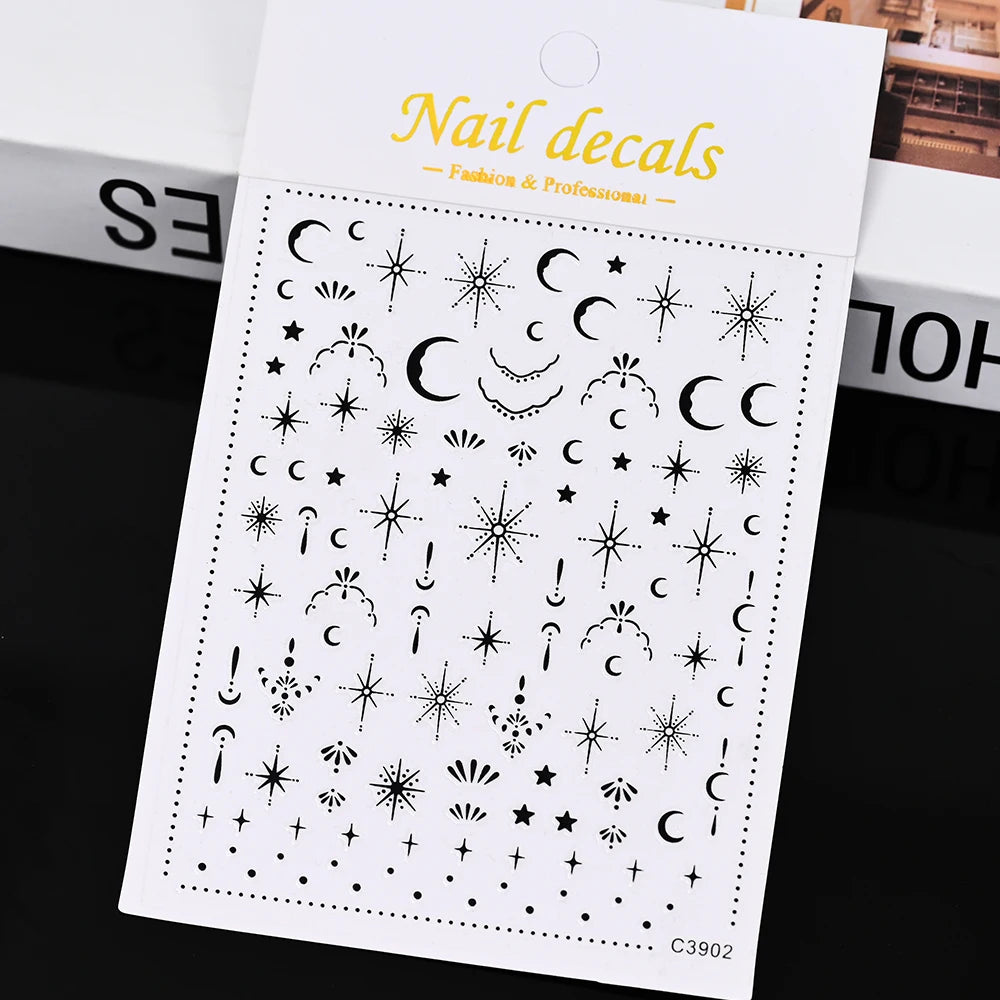 3D Nail Sticker – Sonne, Mond & Sterne
