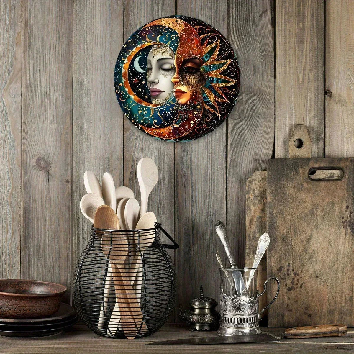 Boho-Kunst – Sun & Moon Mandala