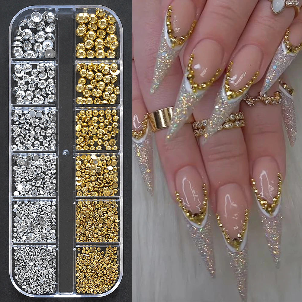 Nature Nail Charms – Metallic Deko
