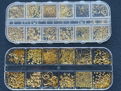 Nature Nail Charms – Metallic Deko