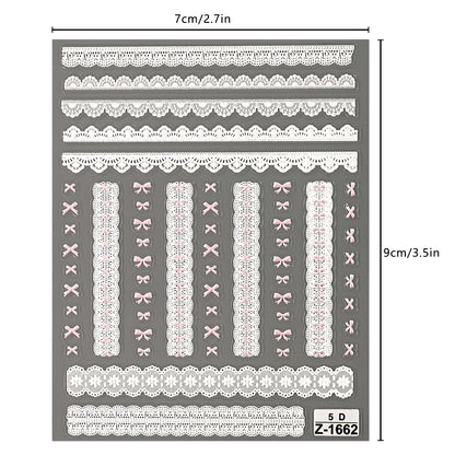 Nail Sticker – Schleifen & Spitzen-Look