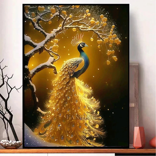 DIY Diamondpainting- Goldener Pfau